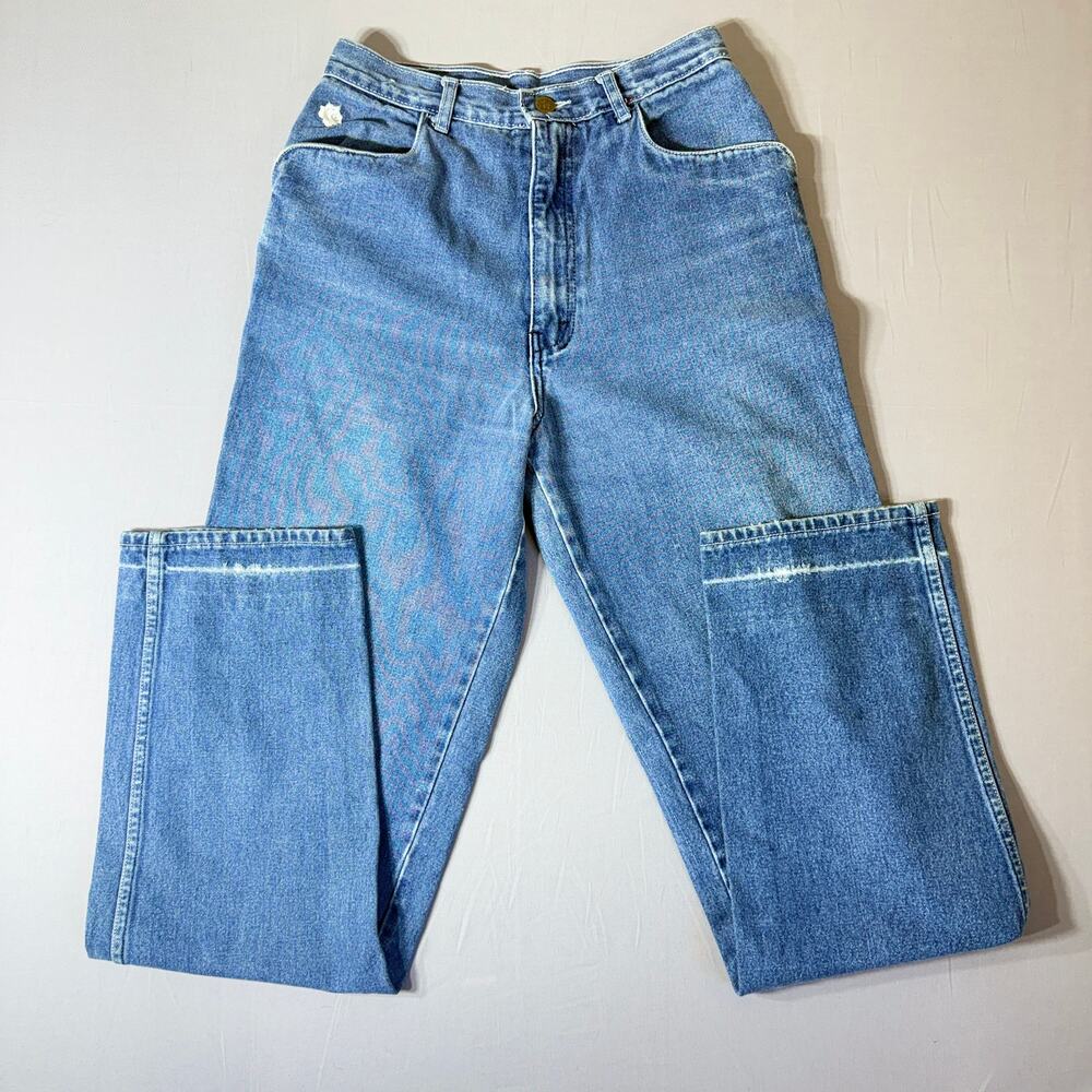 Vintage Normandee Rose High Rise Straight Leg Jeans 13L Medium Wash 100% Cotton